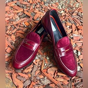 NWOB Rag & Bone Dina Leather & Suede Penny Loafers Bordeaux 36.5 classic it shoe
